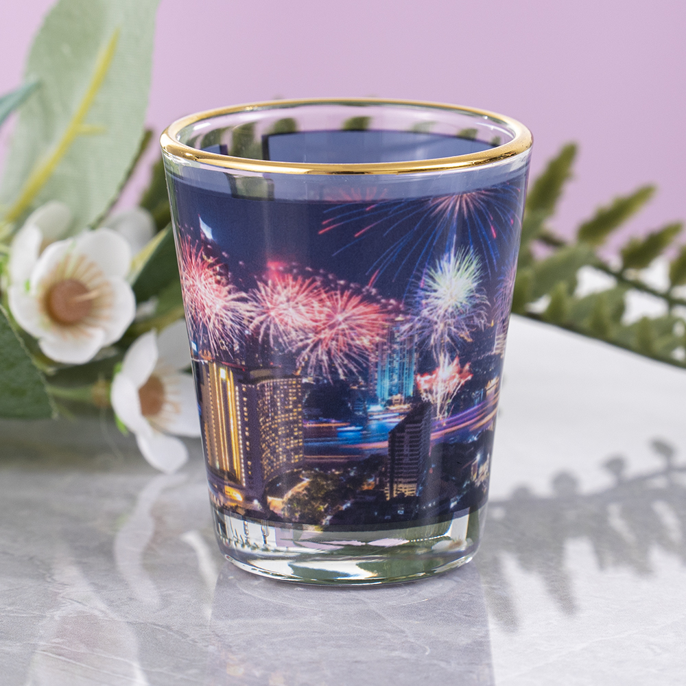 1.5 oz Gold Rim Shot Glass