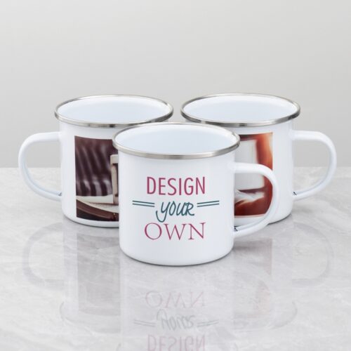 12 oz Enamel Coffee Mug - Silver