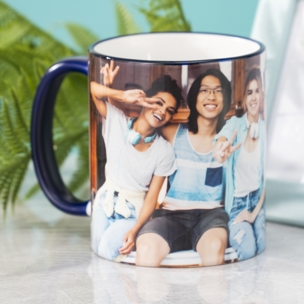 11 oz Rim & Handle Mug - Blue