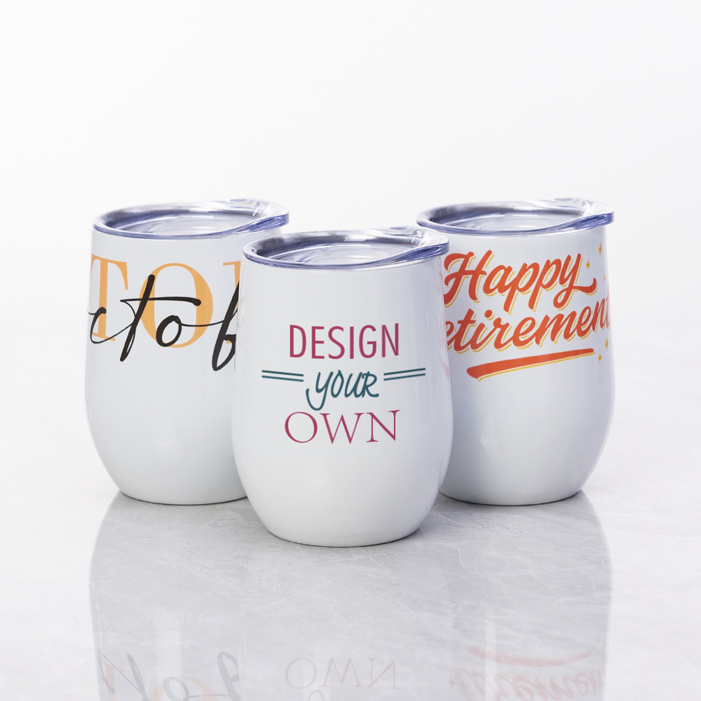 12 oz Stainless Steel Wine Tumbler with Lid