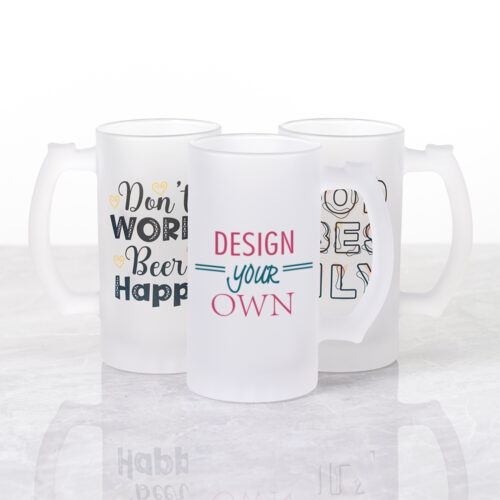Custom 16 oz Frosted Beer Glass | Personalized Frosted Beer Mug | Vivoprint