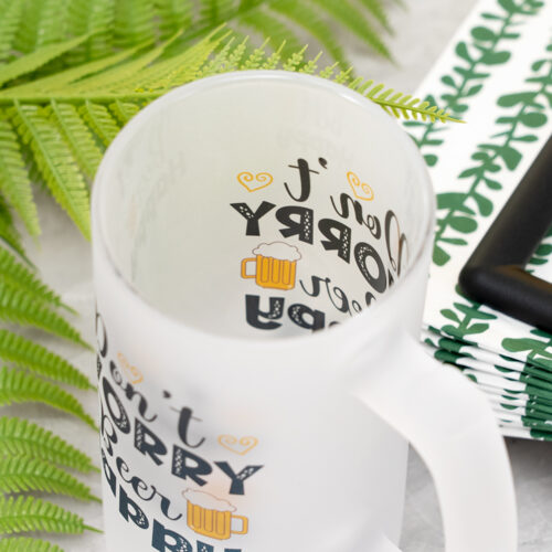 Custom 16 oz Frosted Beer Glass | Personalized Frosted Beer Mug | Vivoprint