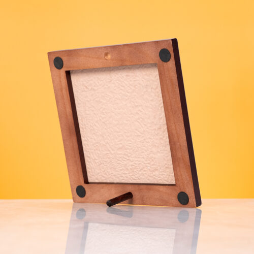 Photo Tile w/ Pecan Frame - Medium Square