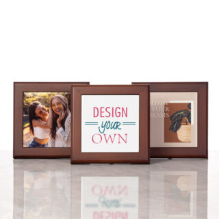 Photo Tile w/ Pecan Frame - Small Square