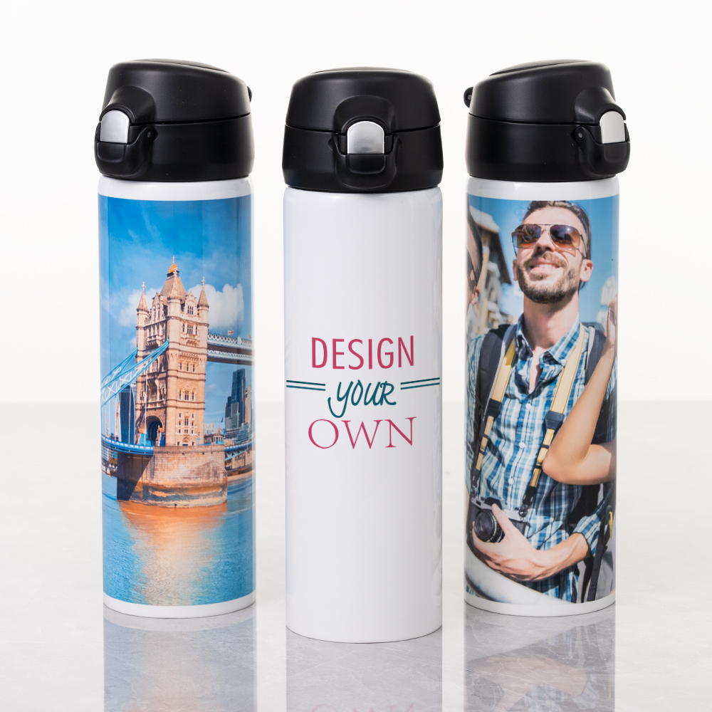 Custom 16 oz Flip Top Water Bottle Personalized Water Bottle