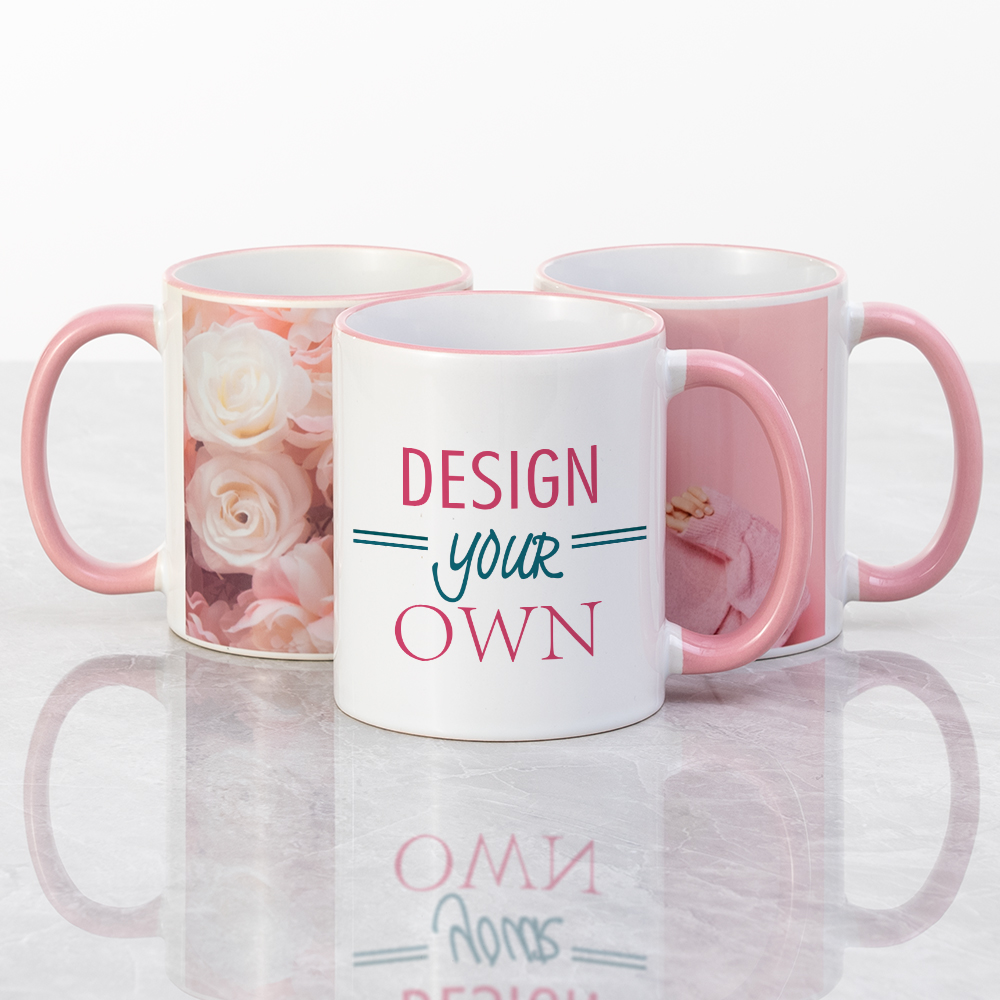 11 oz Rim & Handle Mug-Pink