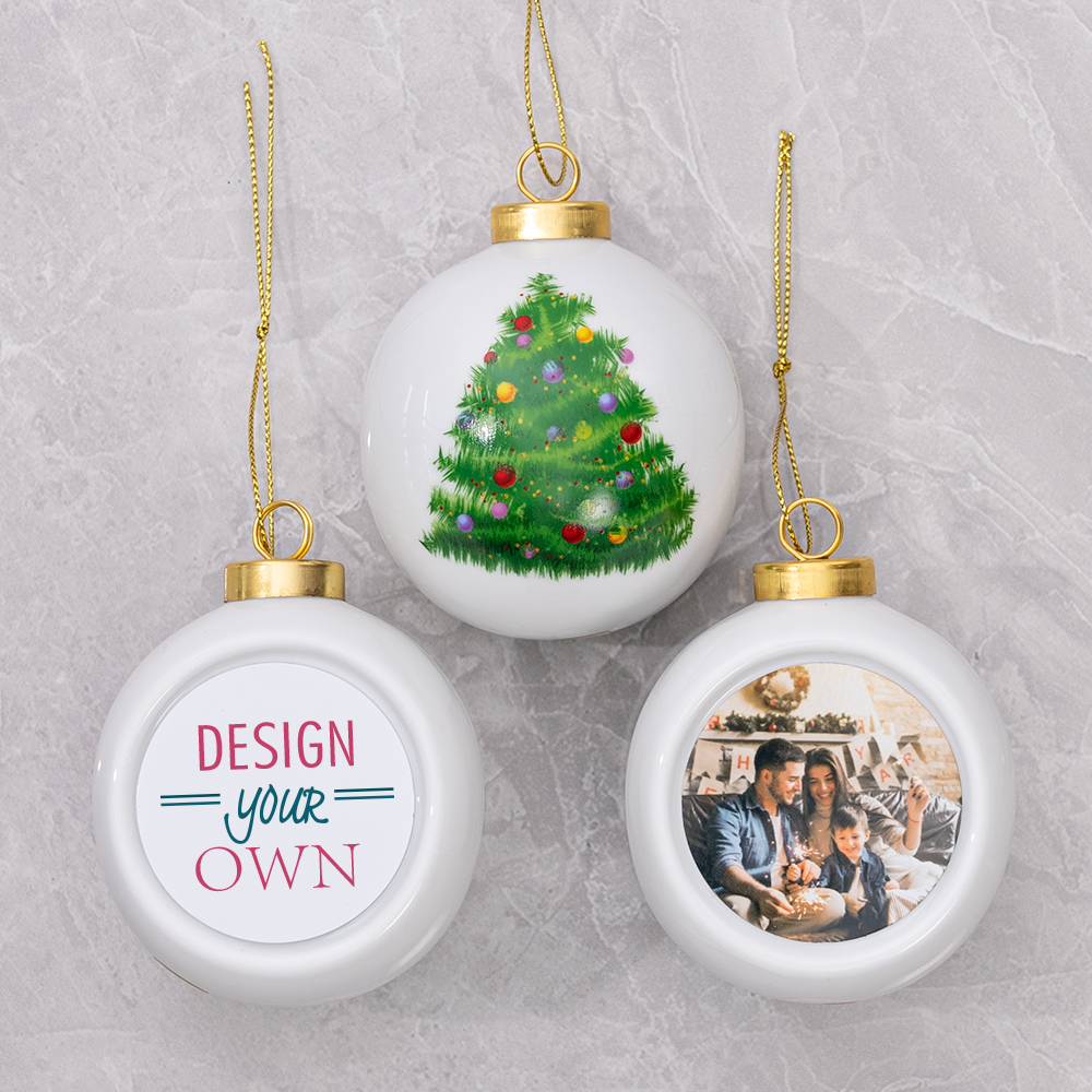 Custom Ceramic Ball Ornament, Personalized Photo Ornament