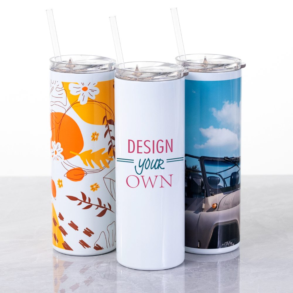 Custom 20 oz. Double Wall Acrylic Tumblers With Straws