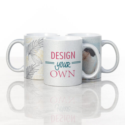 11 oz Silver Glitter Coffee Mug