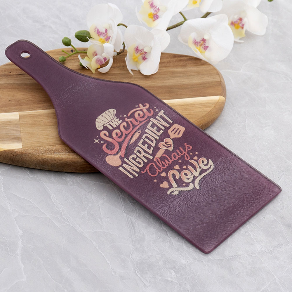 Wine Bottle Shaped Glass Cutting Board