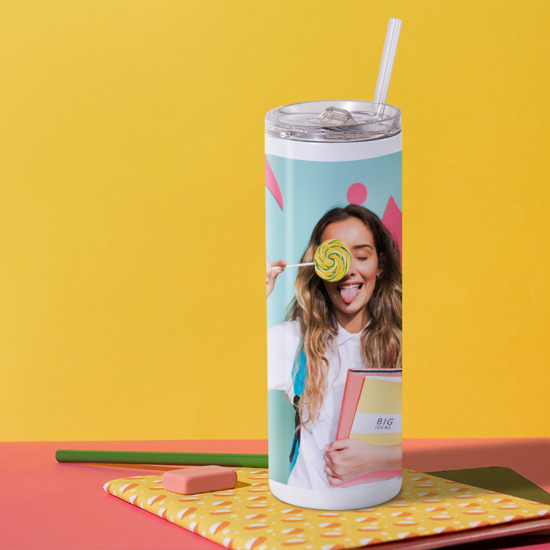 Back to School_20 oz Skinny Tumbler with Straw