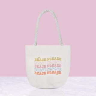 Beach tote with rope handles