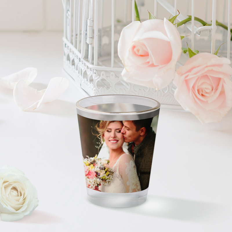 Wedding_1.5 oz Gold Rim Shot Glass