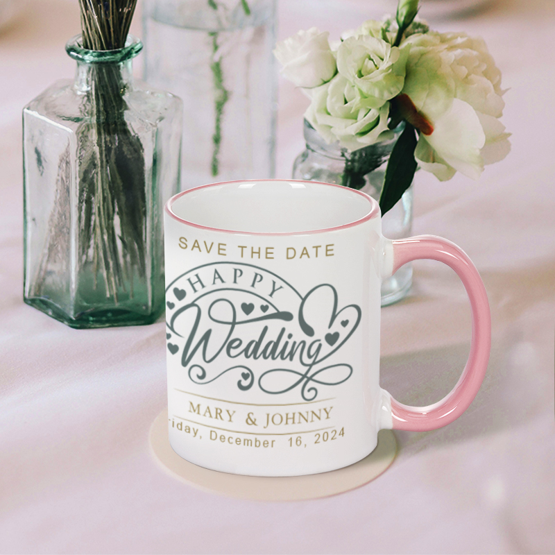 Wedding_11 oz Rim & Handle Color Mug