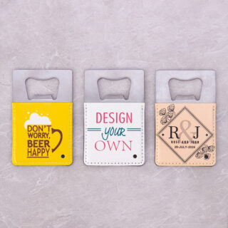 Stainless Steel Credit Card Bottle Opener with PU Leather-1