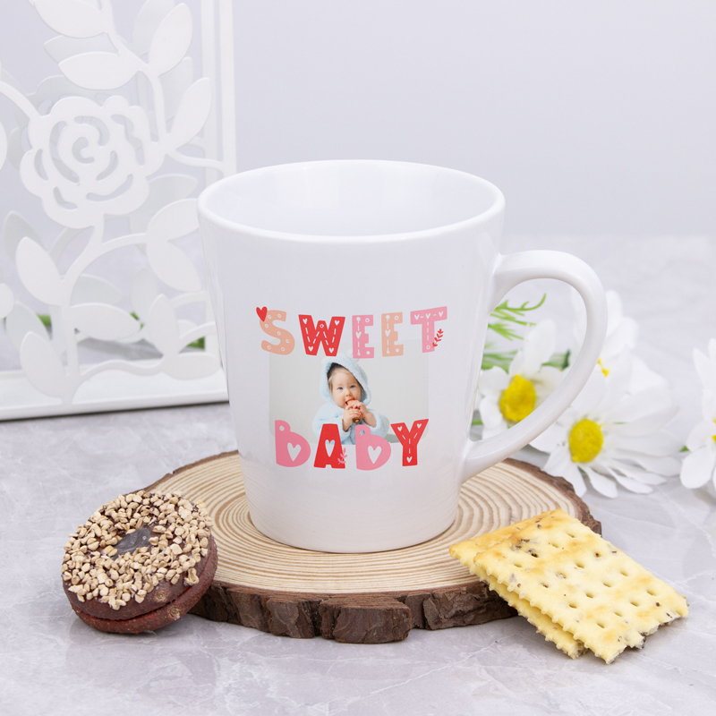 12 oz White Latte Mug