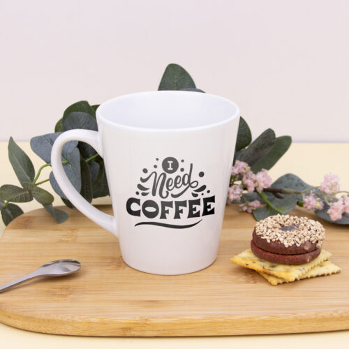12 oz White Latte Mug
