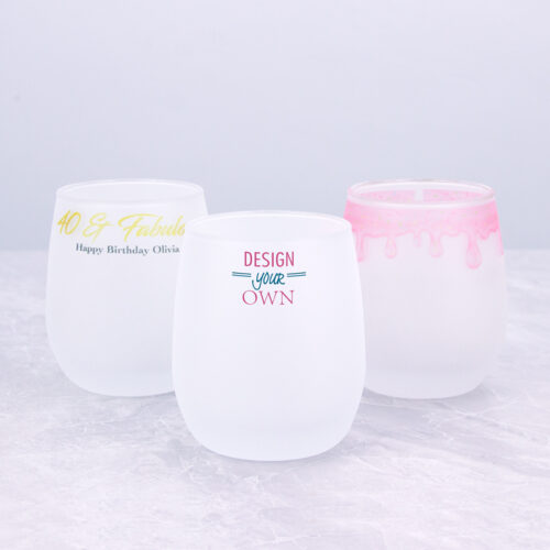 Custom 12 oz Frosted Stemless Wine Glass | Vivoprint