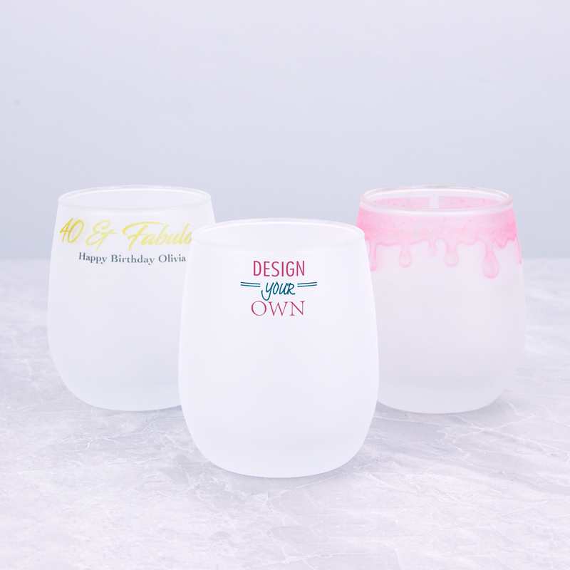 Custom 12 oz Frosted Stemless Wine Glass | Vivoprint