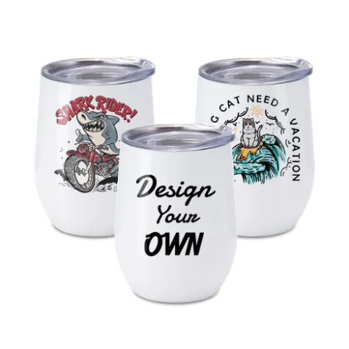 12 oz Stainless Steel Insulated Wine Tumbler with Lid