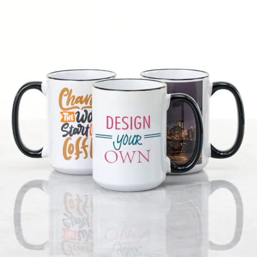 15 oz Rim & Handle Color Mug
