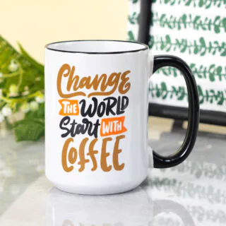 15 oz Rim & Handle Color Mug