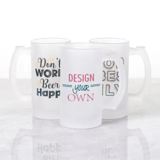 16 oz Frosted Glass Beer Stein
