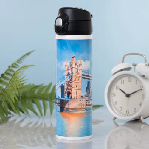 16 oz Thermal Water Bottle with Flip-Top Lid
