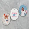 3″ Ceramic Oval-Shaped Ornament
