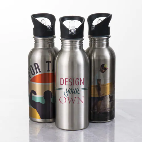 20 oz Stainless Steel Sports Water Bottle with Straw