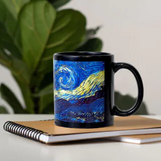 11 oz Starry Night Black Mug