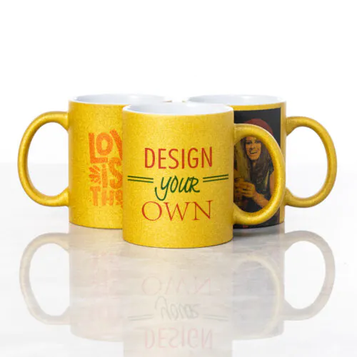 11 oz Gold Metallic Ceramic Mug