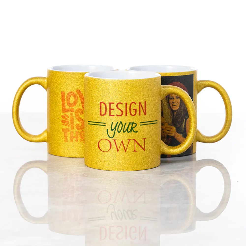 11 oz Gold Metallic Ceramic Mug