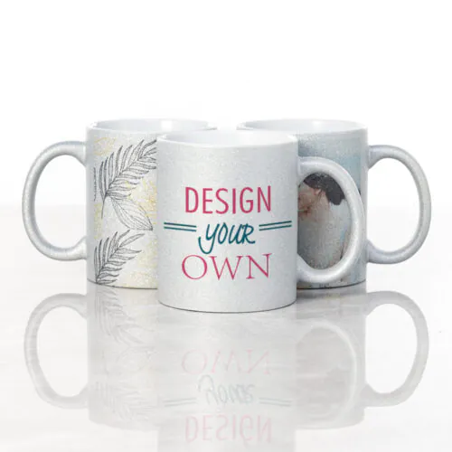 11 oz Silver Metallic Ceramic Mug