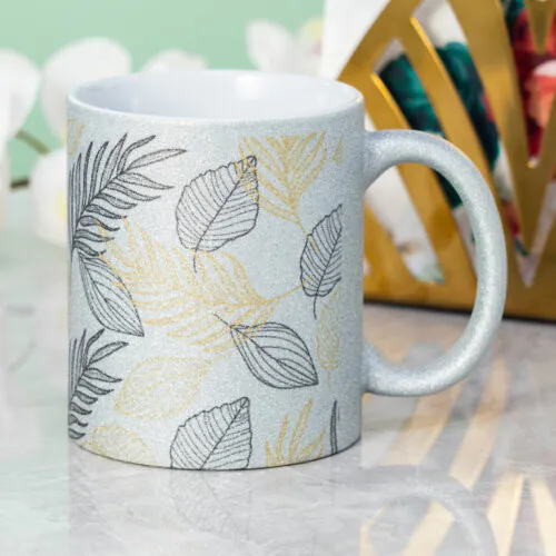 11 oz Silver Metallic Ceramic Mug