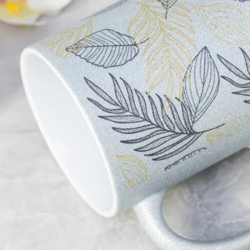 11 oz Silver Metallic Ceramic Mug