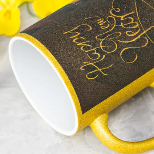 11 oz Gold Metallic Ceramic Mug