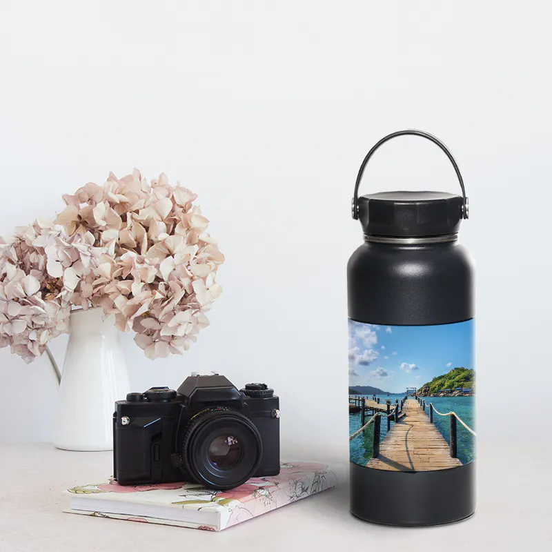 International Photography Day_32 oz Black Water Bottle